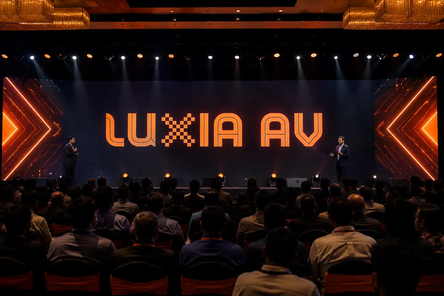 LUXIA AV led video wall setup in a corperate event
